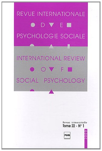 Imagen de archivo de Revue Internationale de Psychologie Sociale, N 22-1, 2009 : a la venta por medimops