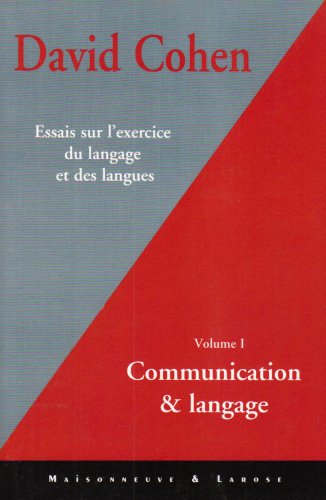 Beispielbild fr Essai sur l'exercice du langage et des langues, tome 1 zum Verkauf von Ammareal