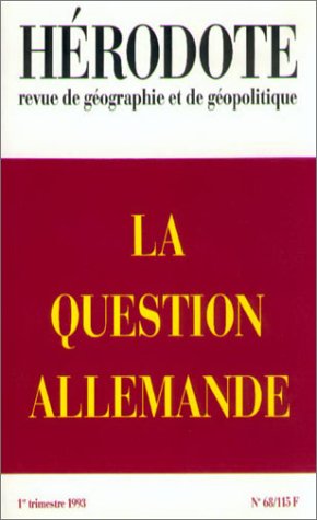 Stock image for H068.LA QUESTION ALLEMANDE REVUE HERODOTE for sale by LIVREAUTRESORSAS