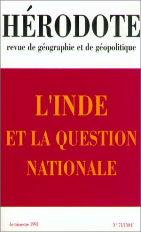 9782707122766: Hrodote n 71 : l'Inde et la question nationale