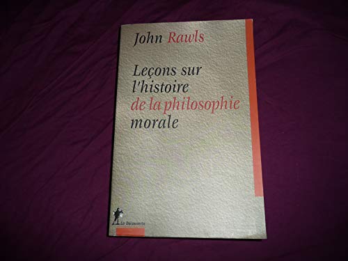 9782707135223: Leons sur l'histoire de la philosophie morale