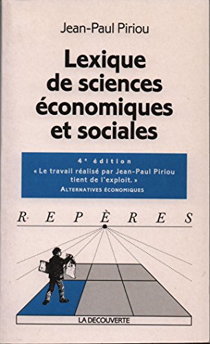 Imagen de archivo de Lexique de sciences conomiques et sociales a la venta por Ammareal