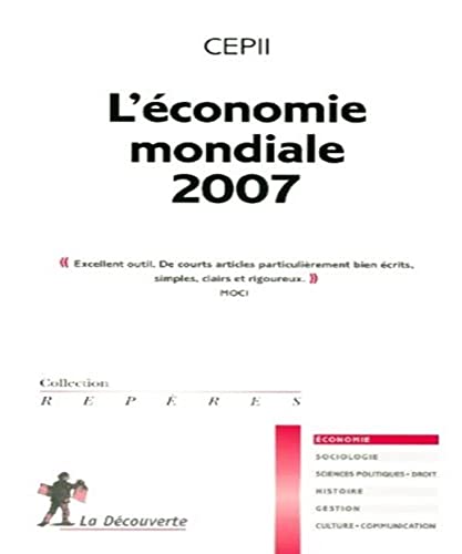 Imagen de archivo de L'conomie mondiale 2007 a la venta por Librairie Th  la page