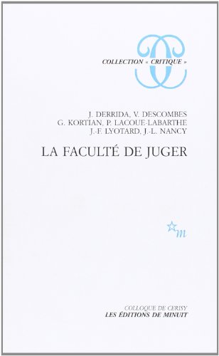 FacultÃ© de juger (9782707310163) by Collectif