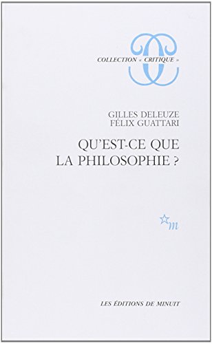 Beispielbild fr Qu'est-ce que la philosophie? (Collection "Critique") (French Edition) zum Verkauf von Better World Books