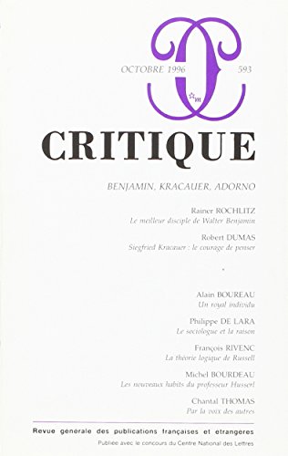 Revue Critique, numéro 593