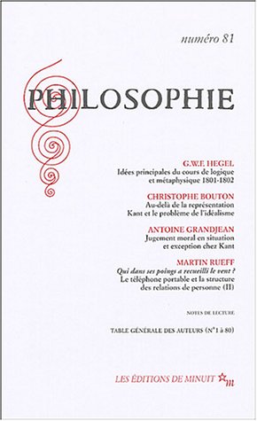 Beispielbild fr Philosophie, N 81 Mars 2004 : zum Verkauf von Revaluation Books