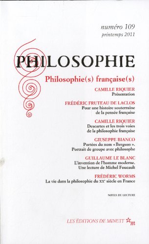Beispielbild fr Philosophie, N 109, Printemps 20 : Philosophie(s) franaise(s) zum Verkauf von Revaluation Books