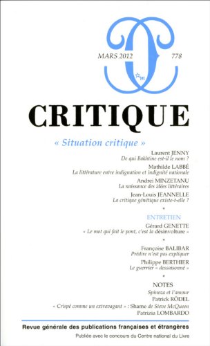 Revue critique 778 (9782707322418) by COLLECTIF