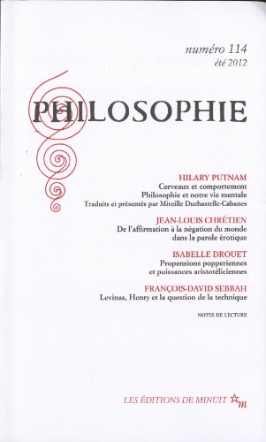 Stock image for Philosophie, N 114, t 2012 : for sale by Revaluation Books