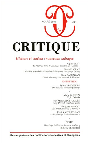 9782707328717: Revue critique 814 Histoire et cinma nouveau cadrage