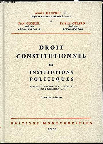 Beispielbild fr Droit constitutionnel et institutions politiques. zum Verkauf von Ammareal