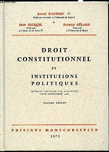9782707601537: Droit constitutionnel et institutions politiques...