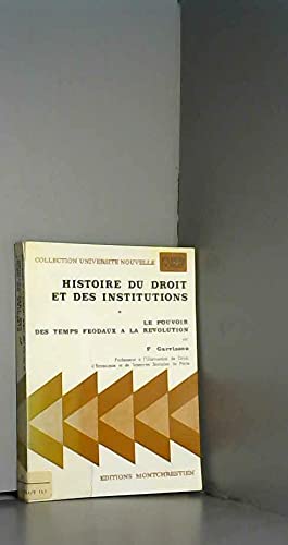 9782707601902: Histoire du droit et des institutions (Collection Université nouvelle. Prećis Domat) (French Edition)