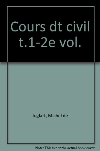 Stock image for COURS DE DROIT CIVIL. Tome 1, 12me dition for sale by Ammareal