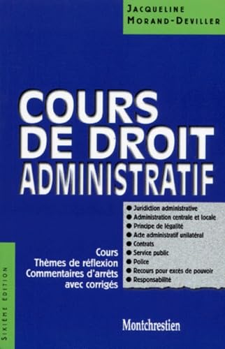 Stock image for Cours de droit administratif for sale by Ammareal