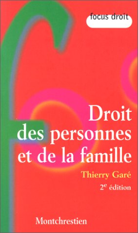 Stock image for Droits des personnes et de la famille for sale by Ammareal