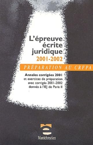 Beispielbild fr L'preuve crite juridique 2001-2002. Prparation au CRFPA zum Verkauf von Ammareal