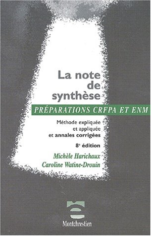 Beispielbild fr La Note De Synthese. Methode Expliquee Et Appliquee Et Annales Corrigees, 8eme Edition zum Verkauf von Ammareal