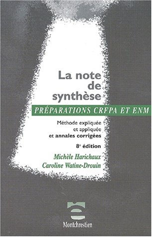 Stock image for La Note De Synthese. Methode Expliquee Et Appliquee Et Annales Corrigees, 8eme Edition for sale by Ammareal