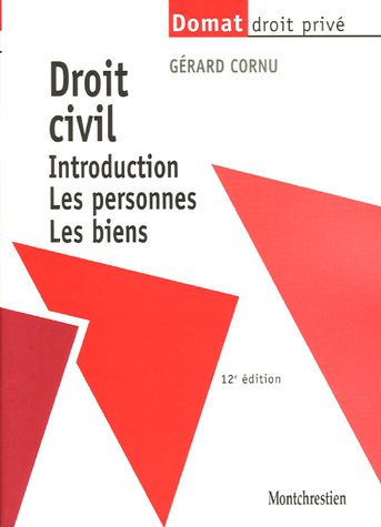 Beispielbild fr Droit civil : Introduction, Les personnes, Les biens zum Verkauf von Ammareal