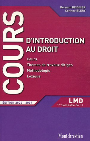 Beispielbild fr Introduction au droit : Cours et travaux dirigs Premier Semestre L1 zum Verkauf von medimops