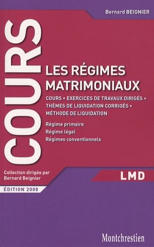 Stock image for Droit des rgimes matrimoniaux : Cours et travaux dirigs for sale by medimops