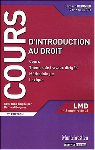 Beispielbild fr Introduction au droit : Cours et travaux dirigs premier semestre L1 zum Verkauf von Ammareal