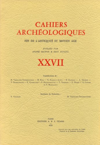 Stock image for Cahiers Archologiques n.27 for sale by Chapitre.com : livres et presse ancienne