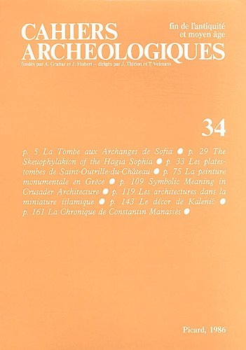 Stock image for Cahiers archologiques. Fin de l'Antiquit et Moyen Age. Numro 34. for sale by Gallix
