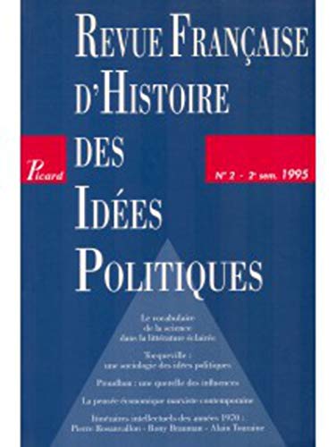 Imagen de archivo de Revue franaise d'histoire des ides politiques, numro 2, 1995 a la venta por Ammareal