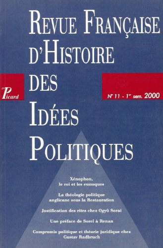 Revue Francaise D'Histoire Des Idees Politiques T.11
