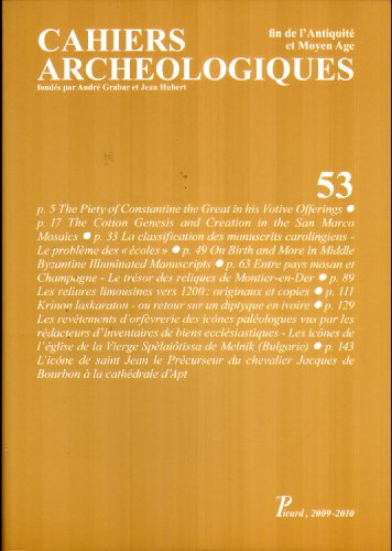 9782708408975: Cahiers archologiques fin de l'Antiquit et Moyen Age n 53