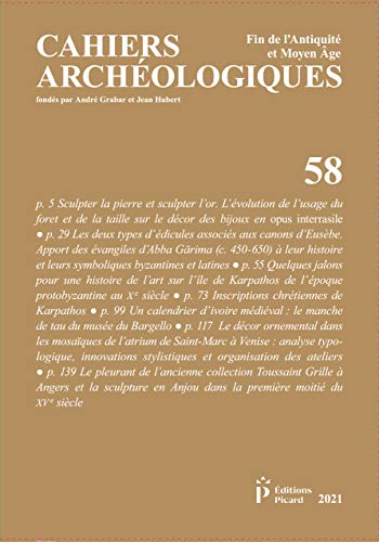 Stock image for CAHIERS ARCHEOLOGIQUES N.58 for sale by Librairie Guillaume Bude-Belles Lettres