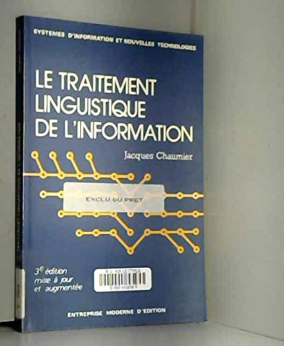 Beispielbild fr Le Traitement linguistique de l'information zum Verkauf von Ammareal