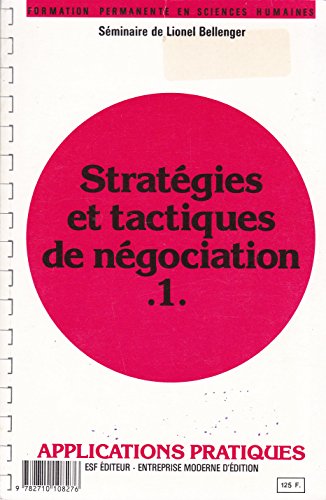 9782710108276: Stratgies et tactiques de ngociation