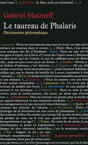 Beispielbild fr Taureau de phalaris (dictionnaire philosophiqu)(dictionnaire ph zum Verkauf von medimops
