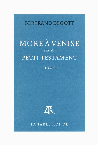 Stock image for More  Venise / Petit testament for sale by Ammareal