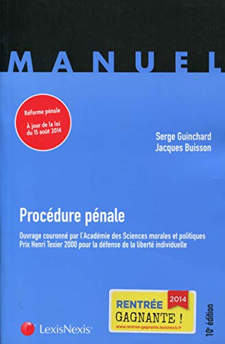 9782711019991: PROCEDURE PENALE MANUEL: REFORME PENALE A JOUR DE LA LOI DU 15 AOUT 2014.