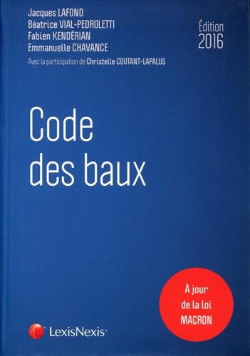 Beispielbild fr Code des baux 2016 zum Verkauf von Ammareal