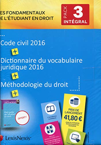 9782711023875: Les fondamentaux de l'tudiant en droit : Pack Intgral 3 : Code civil 2016 ; Dictionnaire du vocabulaire juridique 2016 ; Mthodologie du droit ; Petit guide de l'tudiant en droit