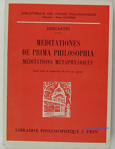 9782711601851: Meditationes De Prima Philosophia Meditations Metaphysiques