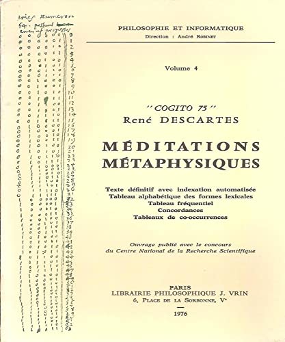 Beispielbild fr Cogito 75: Meditations Metaphysiques (Philosophie Et Informatique) (French Edition) zum Verkauf von Gallix