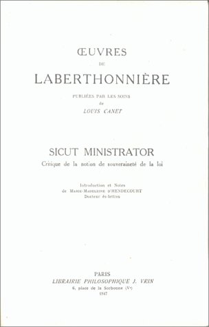 Beispielbild fr Sicut Ministrator Ou Critique de la Notion de Souverainete de la Loi (Problemes & Controverses) (French Edition) zum Verkauf von Gallix