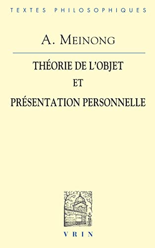 9782711614080: Theorie de l'objet & presentation personnelle (Bibliotheque des textes philosophiques) (French Edition)