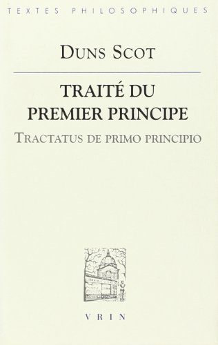 Beispielbild fr Trait du premier principe - Tractatus de primo principio zum Verkauf von Ammareal