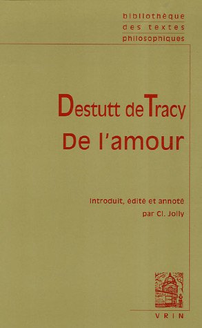 Stock image for Destutt de Tracy: De l'amour for sale by ISD LLC