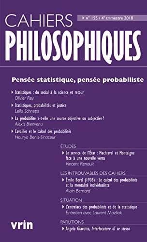 Beispielbild fr Pensee Statistique, Pensee Probabiliste (Cahiers Philosophiques) (French Edition) [FRENCH LANGUAGE - Soft Cover ] zum Verkauf von booksXpress
