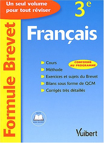 Stock image for Formule Brevet : Franais, 3e for sale by Ammareal