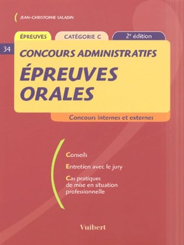 Beispielbild fr Epreuves orales Concours administratifs Catgorie C zum Verkauf von Ammareal